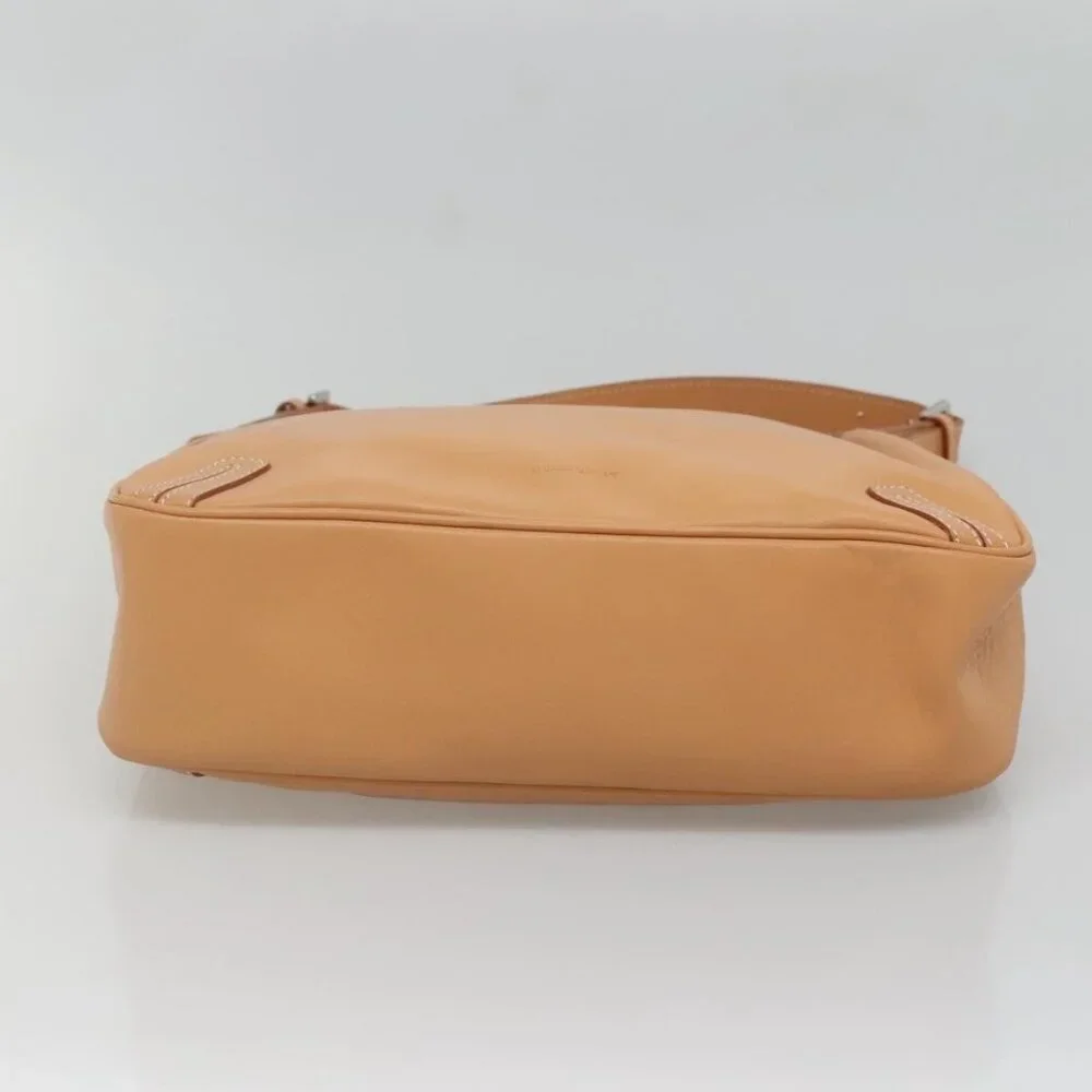 Authentic BURBERRY Shoulder Bag Leather Beige Silver - Picture 12 of 16